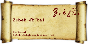 Zubek Ábel névjegykártya