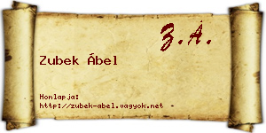 Zubek Ábel névjegykártya