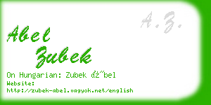 abel zubek business card